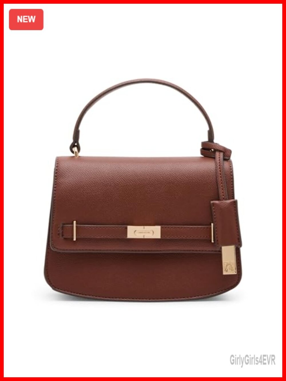 Womens Belted Flap Saddle Crossbody Bag Convertible Strap Polyester Lining
